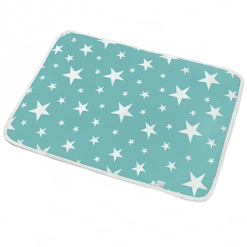 Tapis de change à langer pour bébé en coton, imperméable et réutilisable. – Image 6