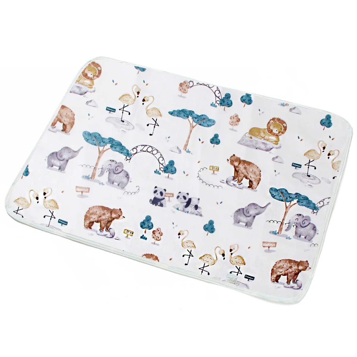 Tapis de change à langer pour bébé en coton, imperméable et réutilisable. – Image 8