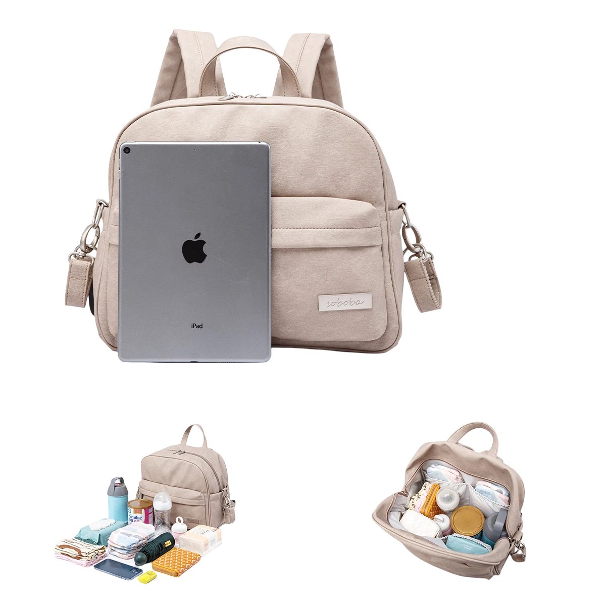 Sac à dos élégant, unicolore avec 2 sangles – Image 11
