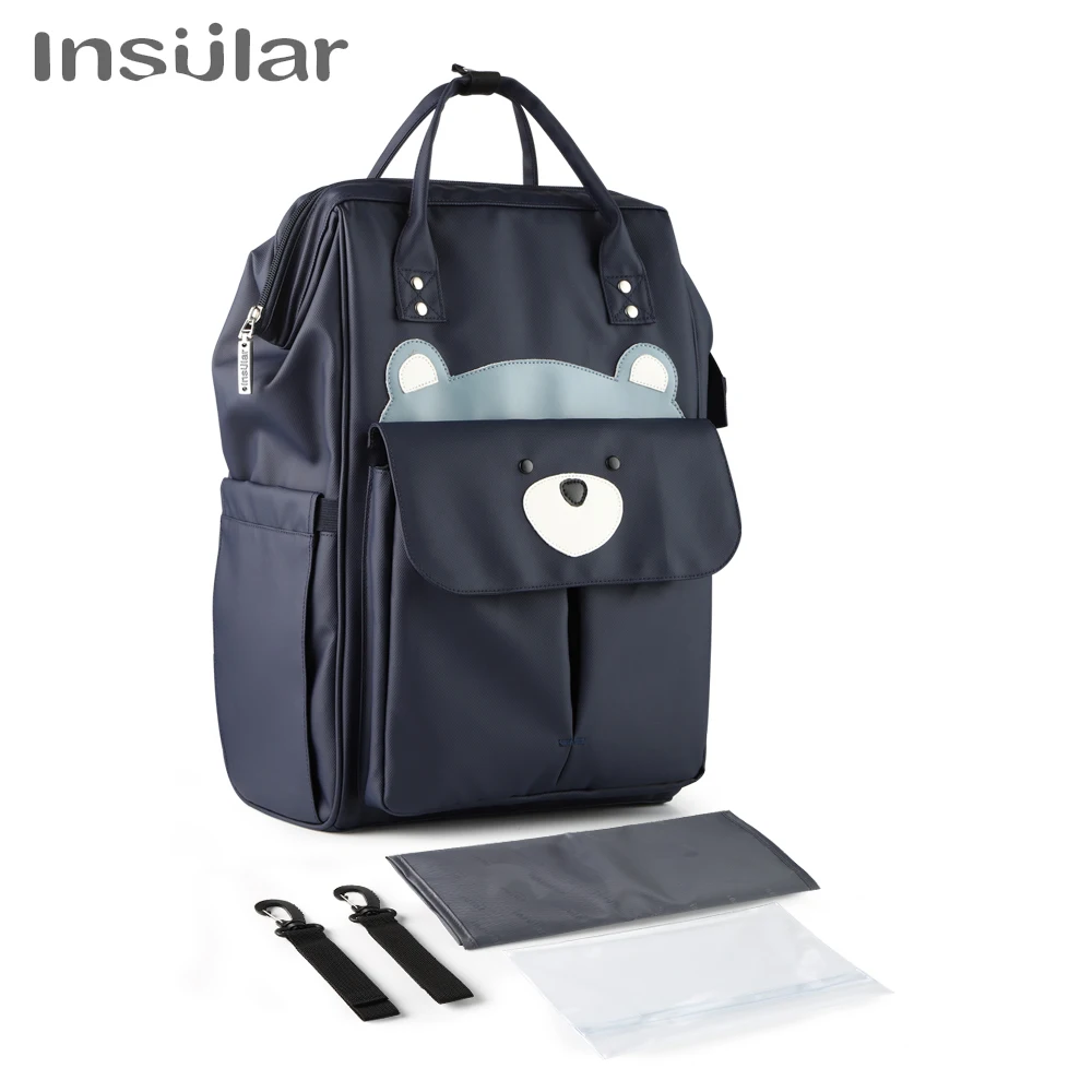 Sac à dos imperméable à langer avec motif cartoon et de grand volume