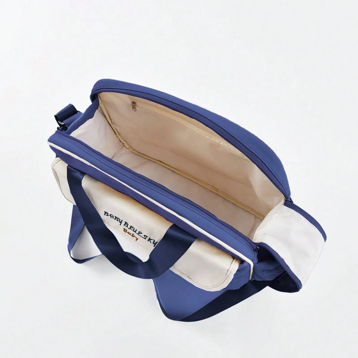 Sac de maman à une épaule, brodé, de grande capacité, avec poche isotherme pour biberon – Image 4