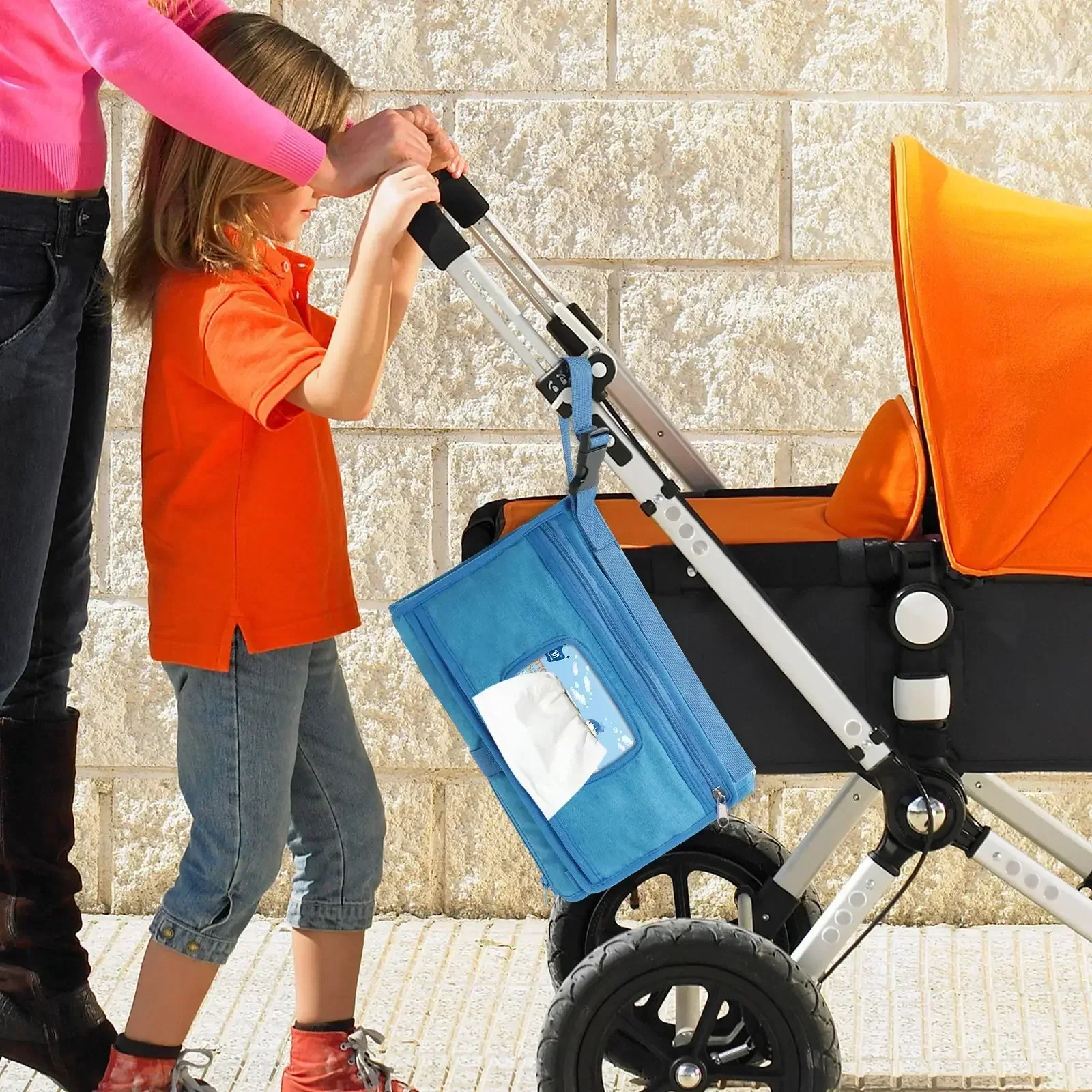 Tapis à langer portable pour bébé avec poche, Kit de table à langer de voyage – Image 3