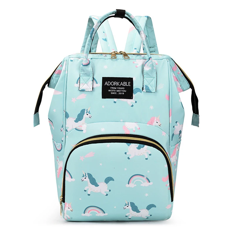 Sac à dos a langer imprimé de dessins animés léger et pratique, isotherme pour biberons – Image 6