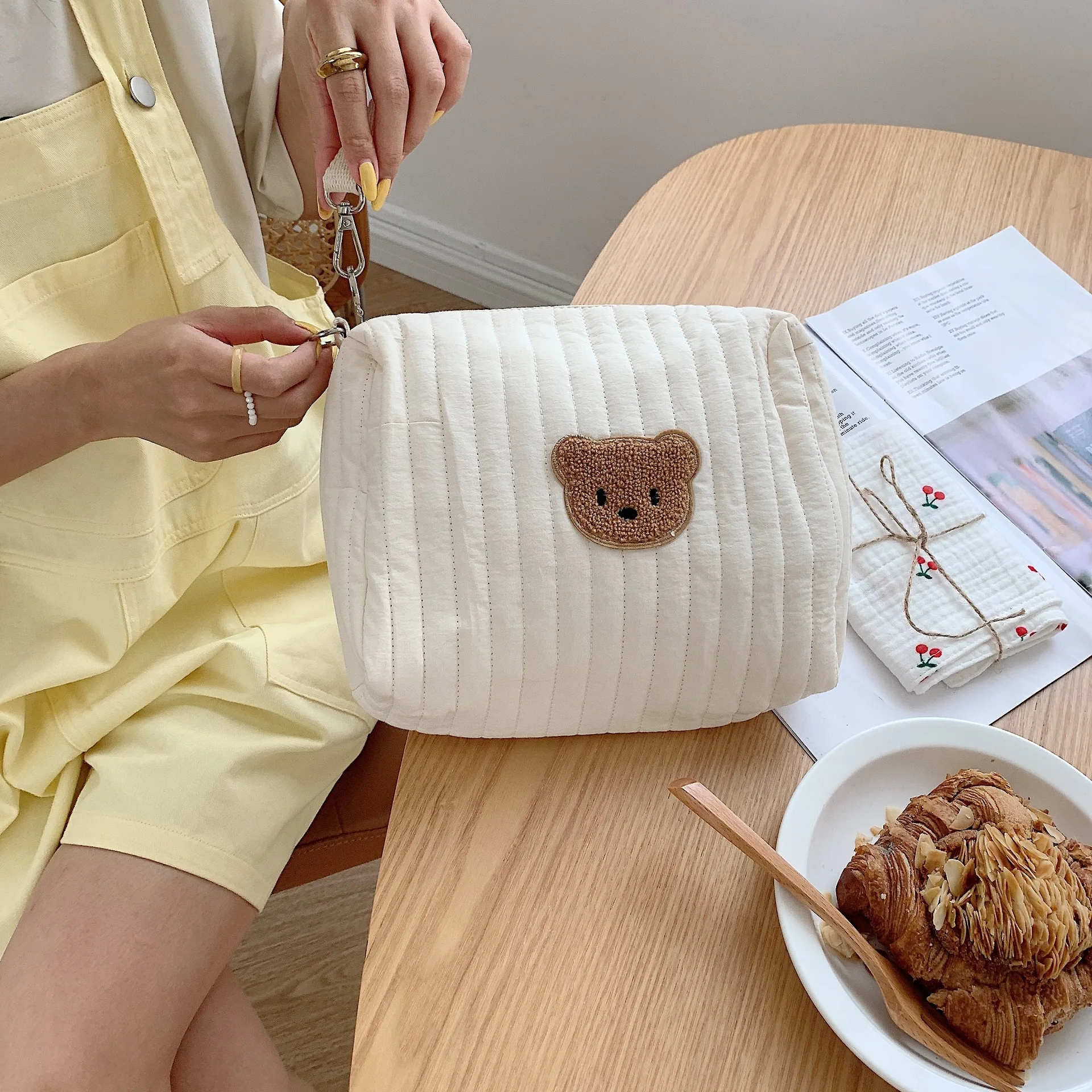 Pochette à langer en coton pour poussette, rangement couches et lingettes – Image 2