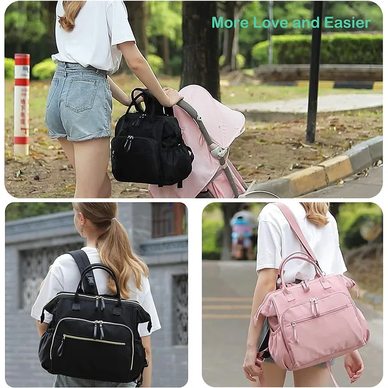 Sac à langer à dos de grande capacité, à bandoulière en coton – Image 5