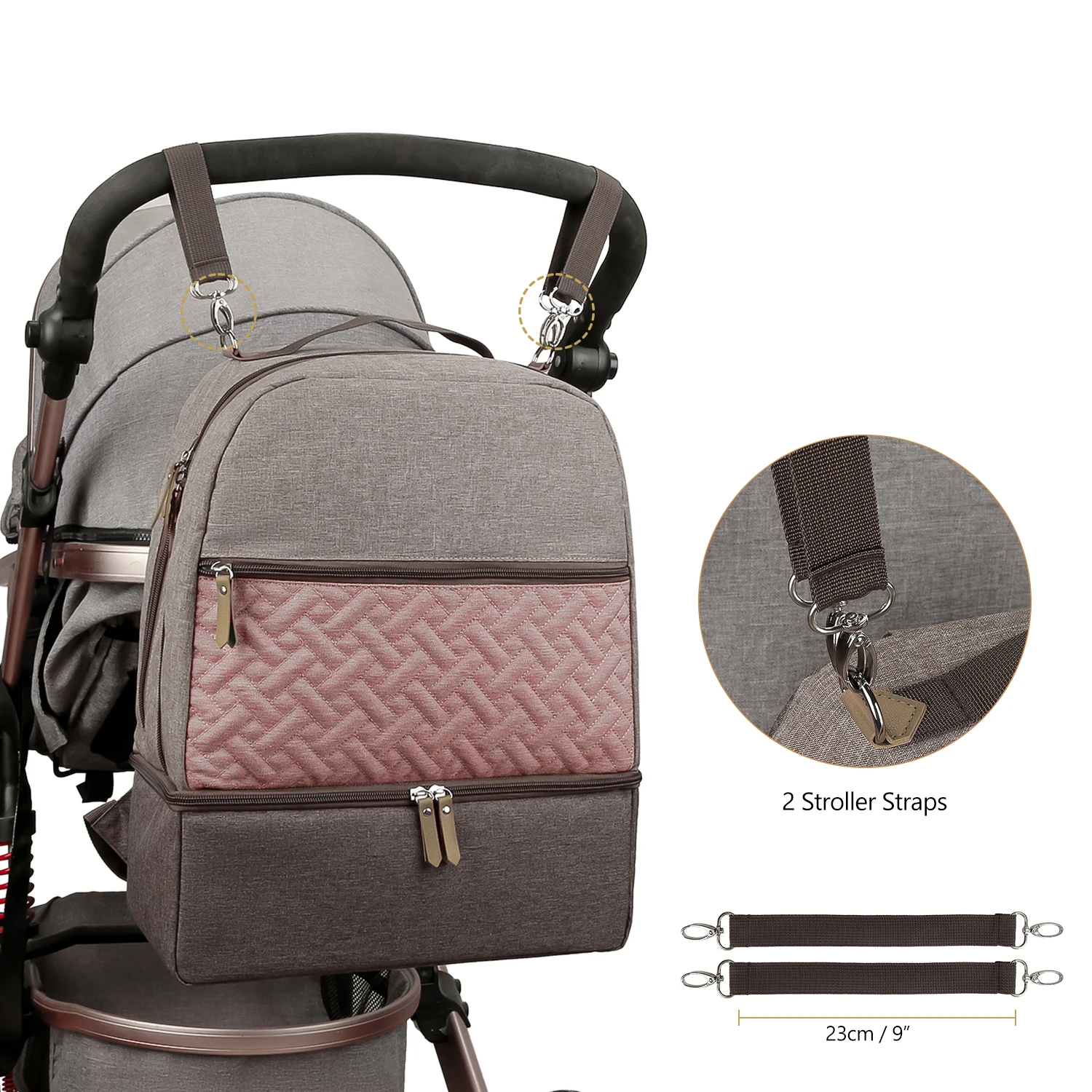 Sac à dos isotherme et de rangement pour bébé et maman – Image 3