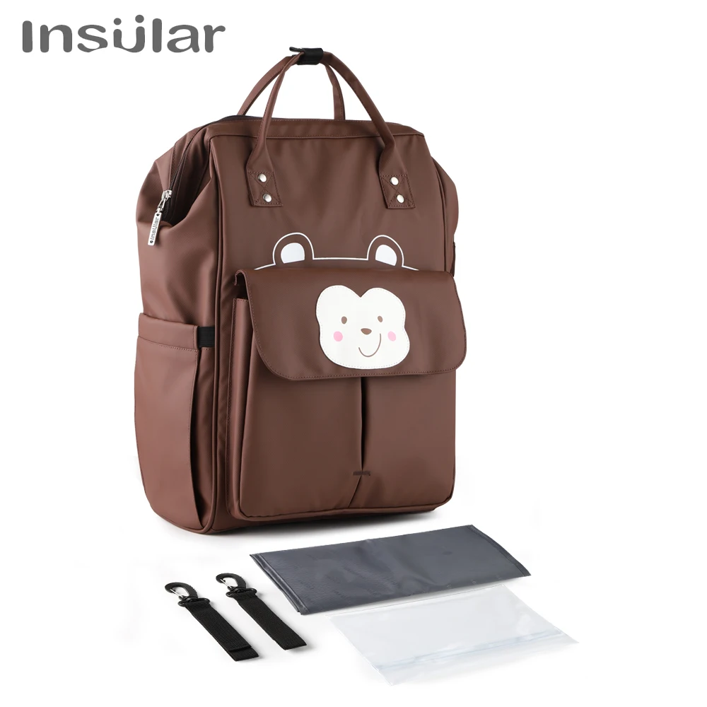 Sac à dos imperméable à langer avec motif cartoon et de grand volume – Image 7