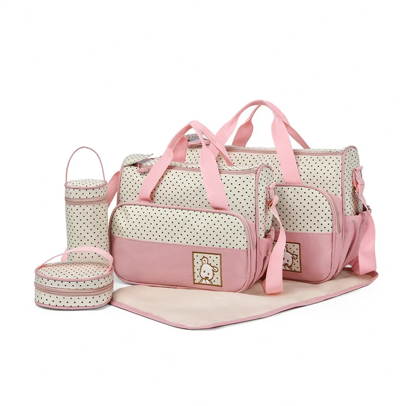 Sacs à langer constitués de 5 pièces essentielles pour bébé et maman, de grande capacité – Image 2