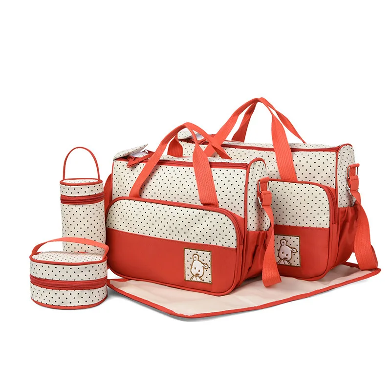 Sacs à langer constitués de 5 pièces essentielles pour bébé et maman, de grande capacité – Image 5