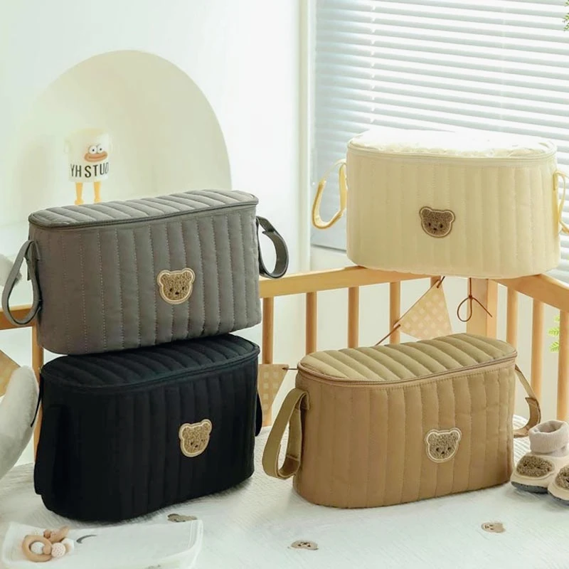 Sac à langer portable multifonctionnel en forme d'ourson, de rangement souples pour la maternité, organiseur de couches pour bébé – Image 4