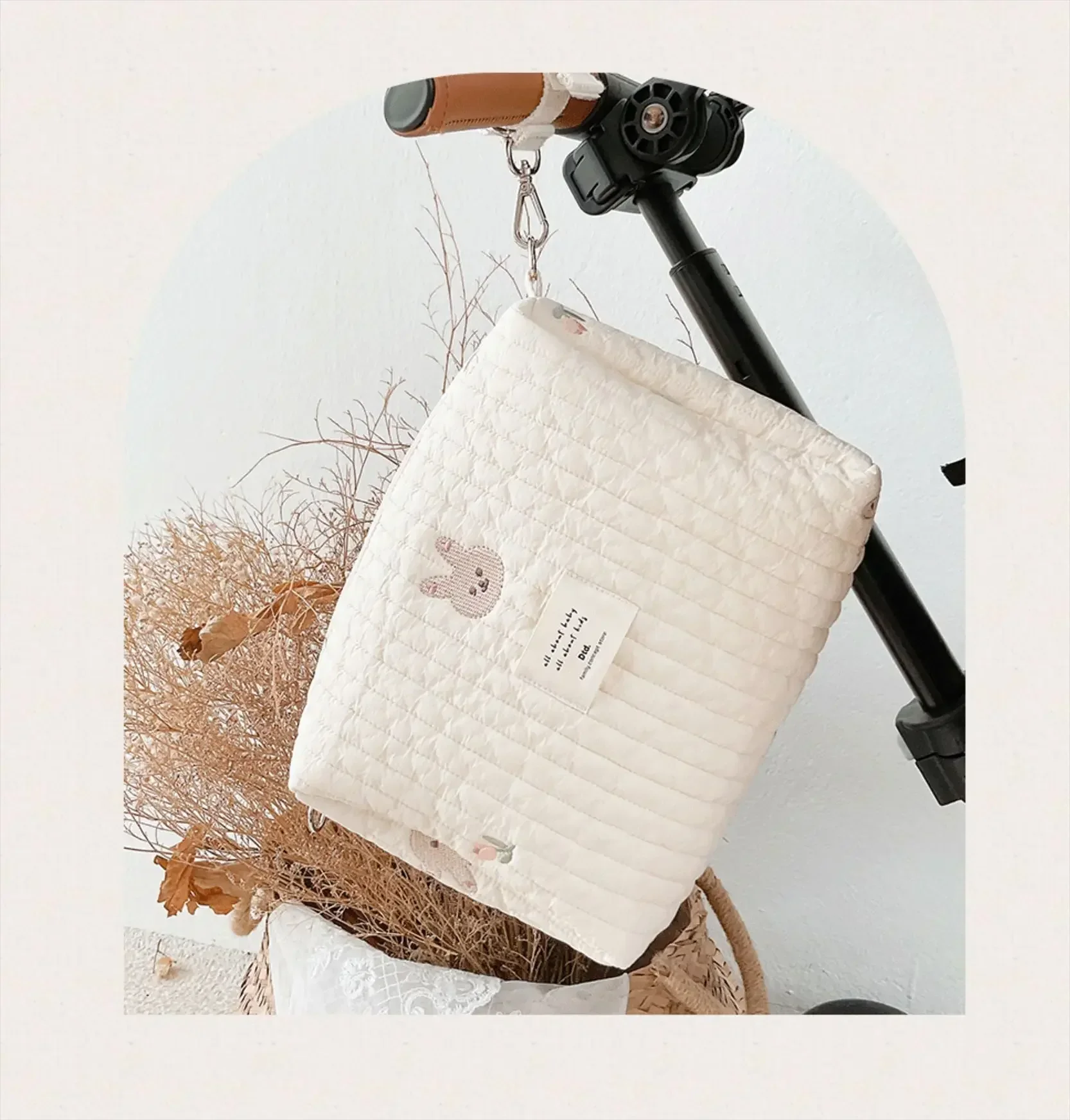 pochette à couches matelassé, organiseur, brodés pour bébés – Image 5