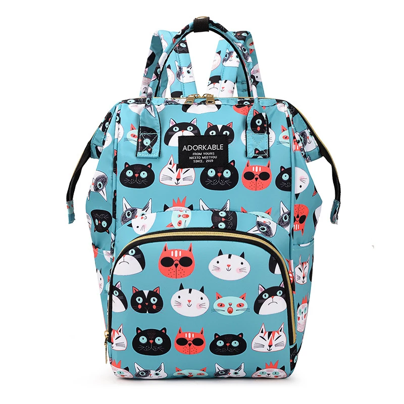 Sac à dos a langer imprimé de dessins animés léger et pratique, isotherme pour biberons – Image 9
