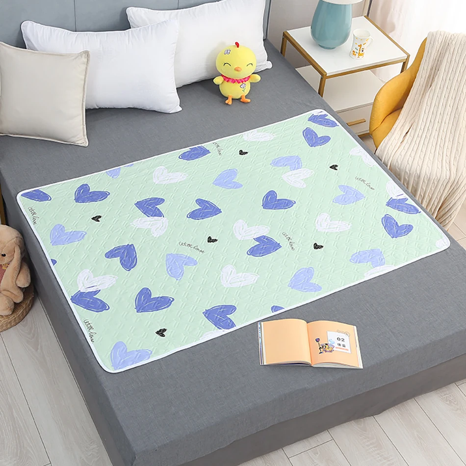 80 x 120 cm, 4 couches, matelas à langer en coton, imperméable et lavable – Image 2