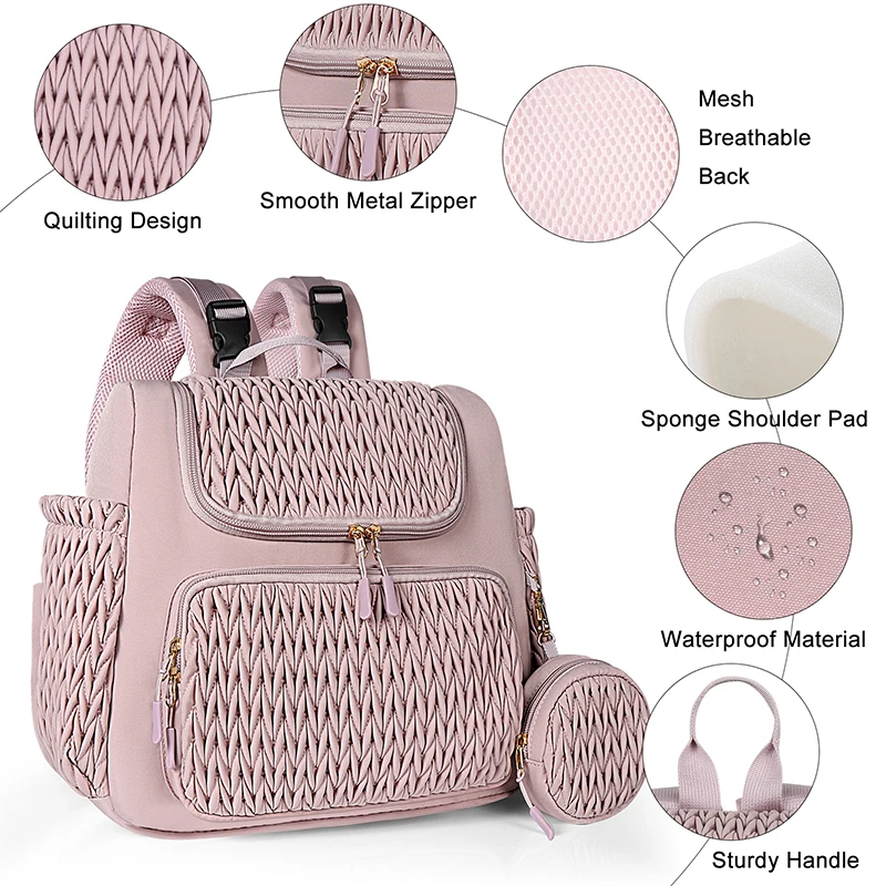 Sac à dos pour maman de grande capacité, à accrocher à la poussette. – Image 5