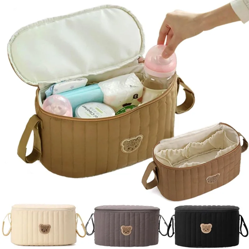 Sac à langer portable multifonctionnel en forme d'ourson, de rangement souples pour la maternité, organiseur de couches pour bébé