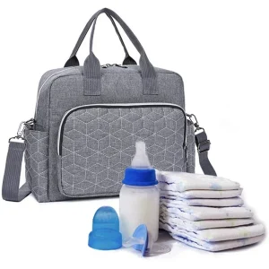 Sac à langer imperméable et multifonction pour couches, de maternité, à bandoulière compatible avec poussette