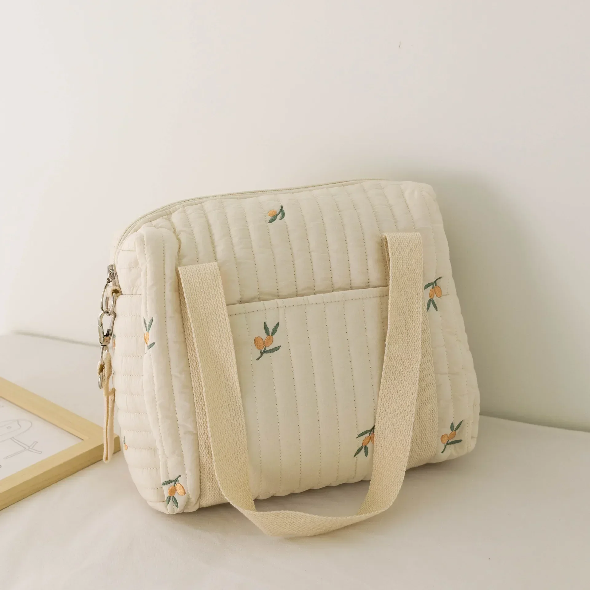Pochette à langer pour bébé en forme de nounours, avec broderie fleurie, en tissu doux – Image 7