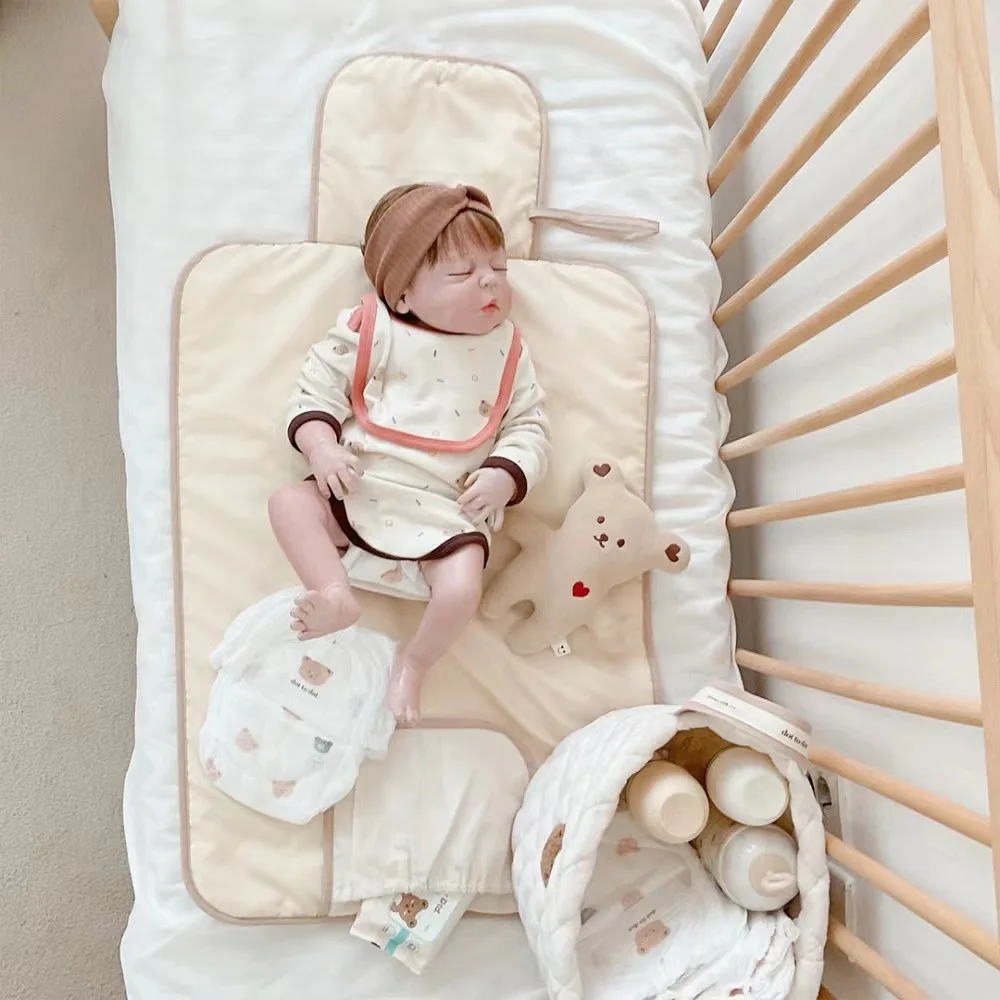 Tapis de change pliable et portable imperméable pour bébé. – Image 3