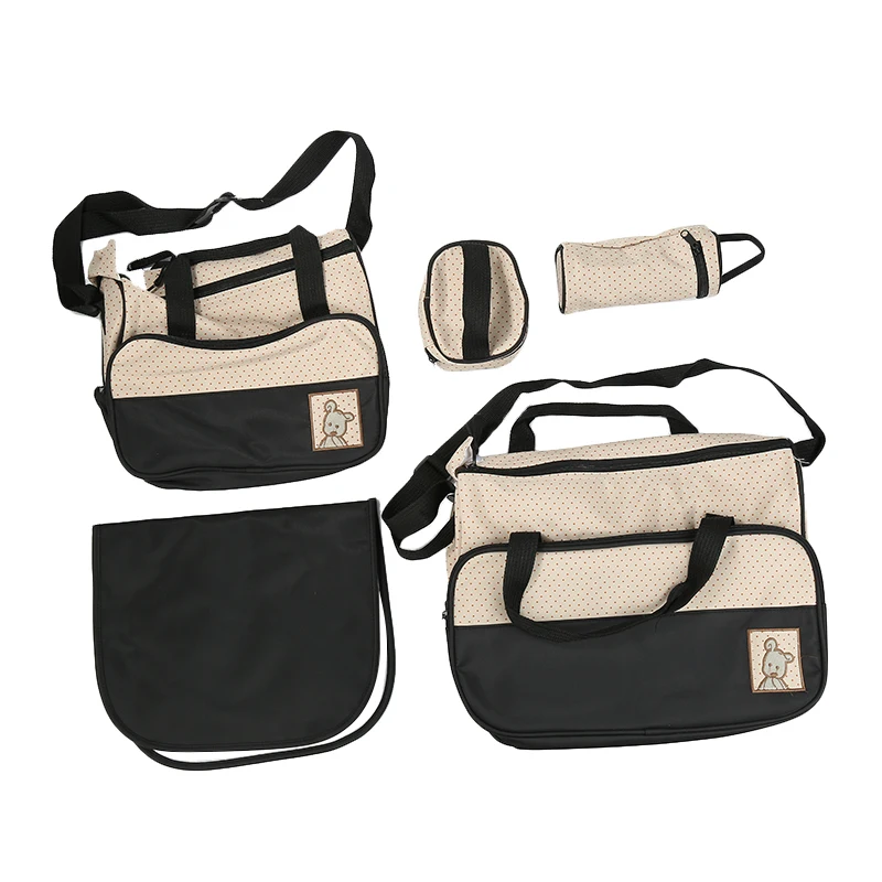 Sac à couches bandoulière réglable 5 compartiments avec poignées, multifonction de grande capacité – Image 2