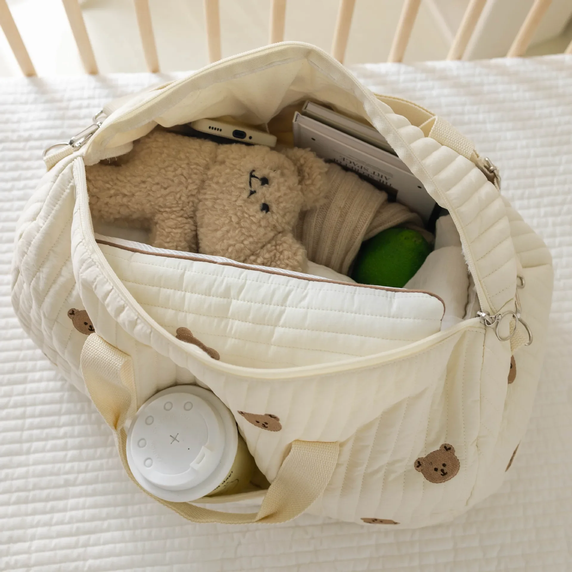 Grand sac de maman pour rangement des couches, sac de voyage multifonctionnel – Image 2