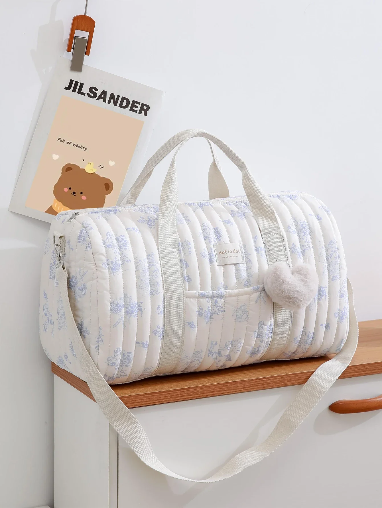 Sac à couches pour bébé mignon avec fermeture éclair; de rangement ou de voyage. – Image 6