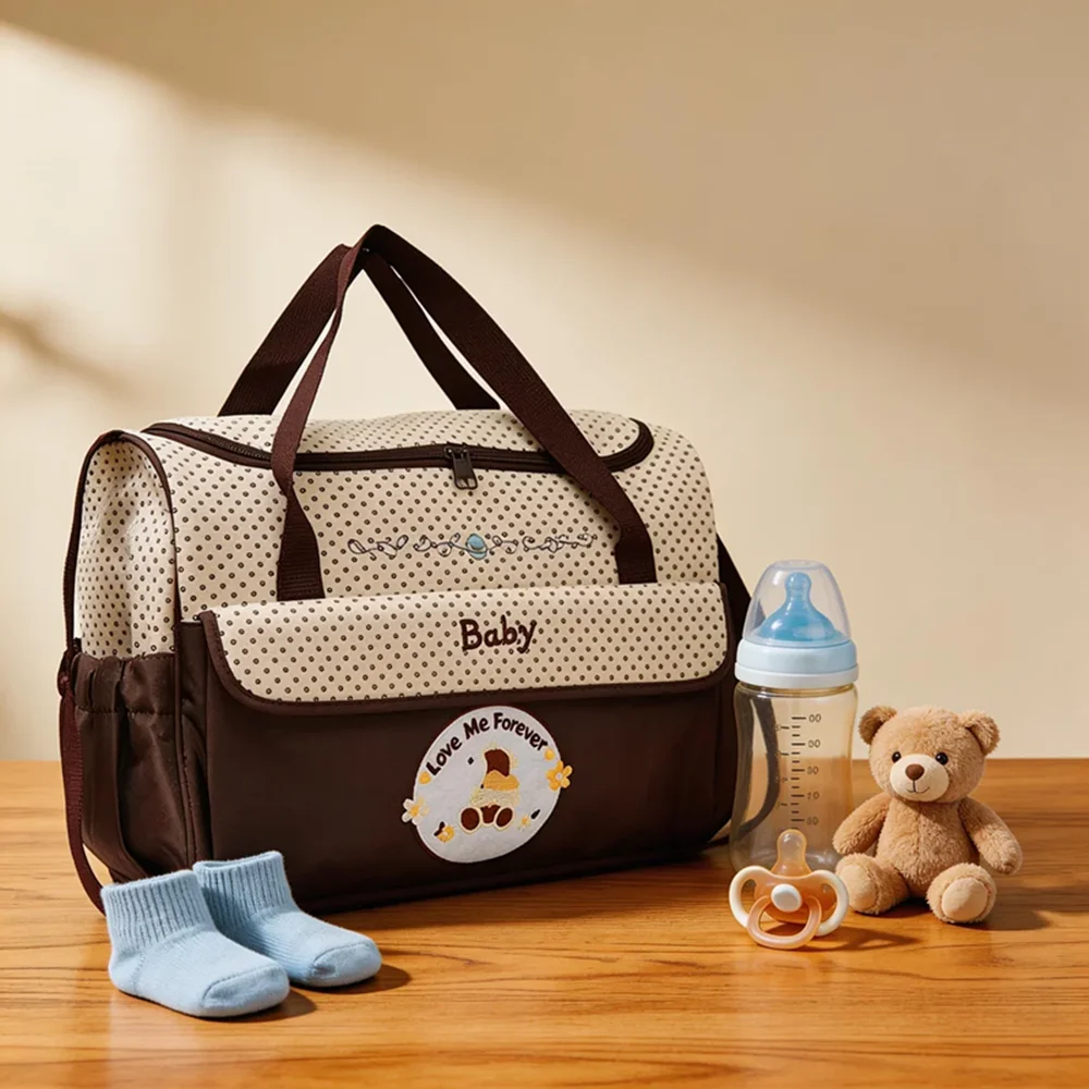 Sac à bandoulière en biais léger, capacité moyenne ,imperméable, à motif ours de dessin animé – Image 5