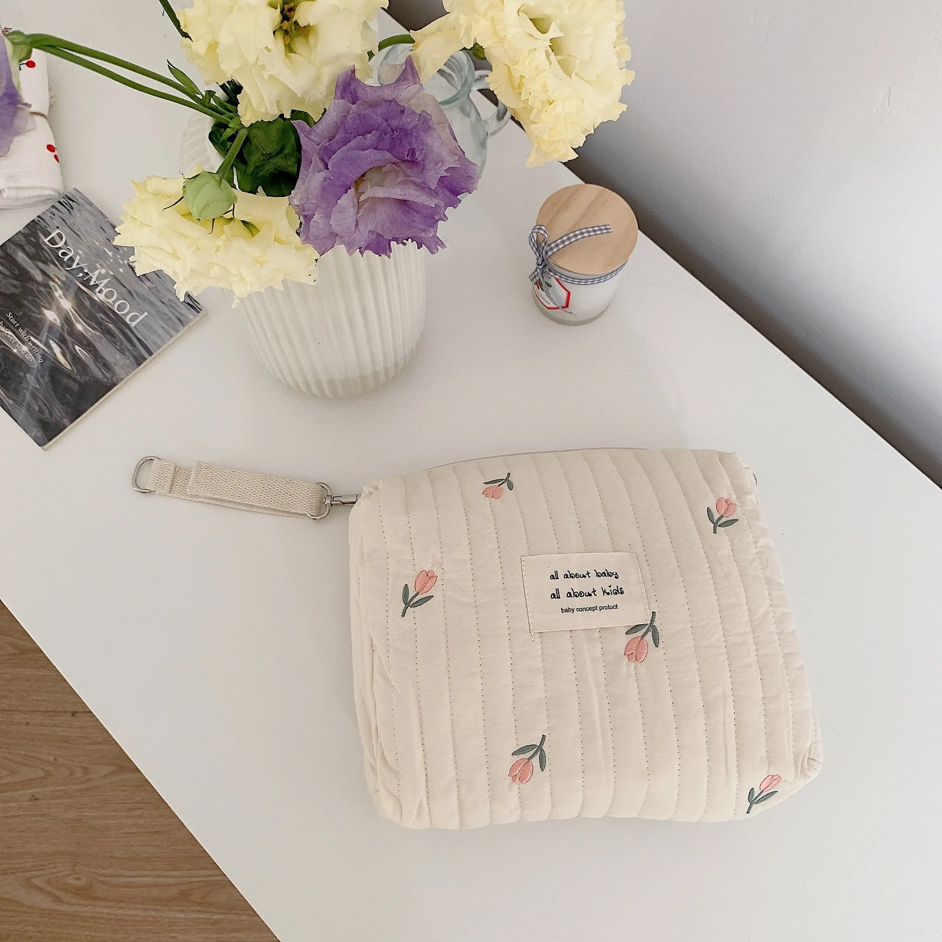 Pochette à langer en coton pour poussette, rangement couches et lingettes – Image 5