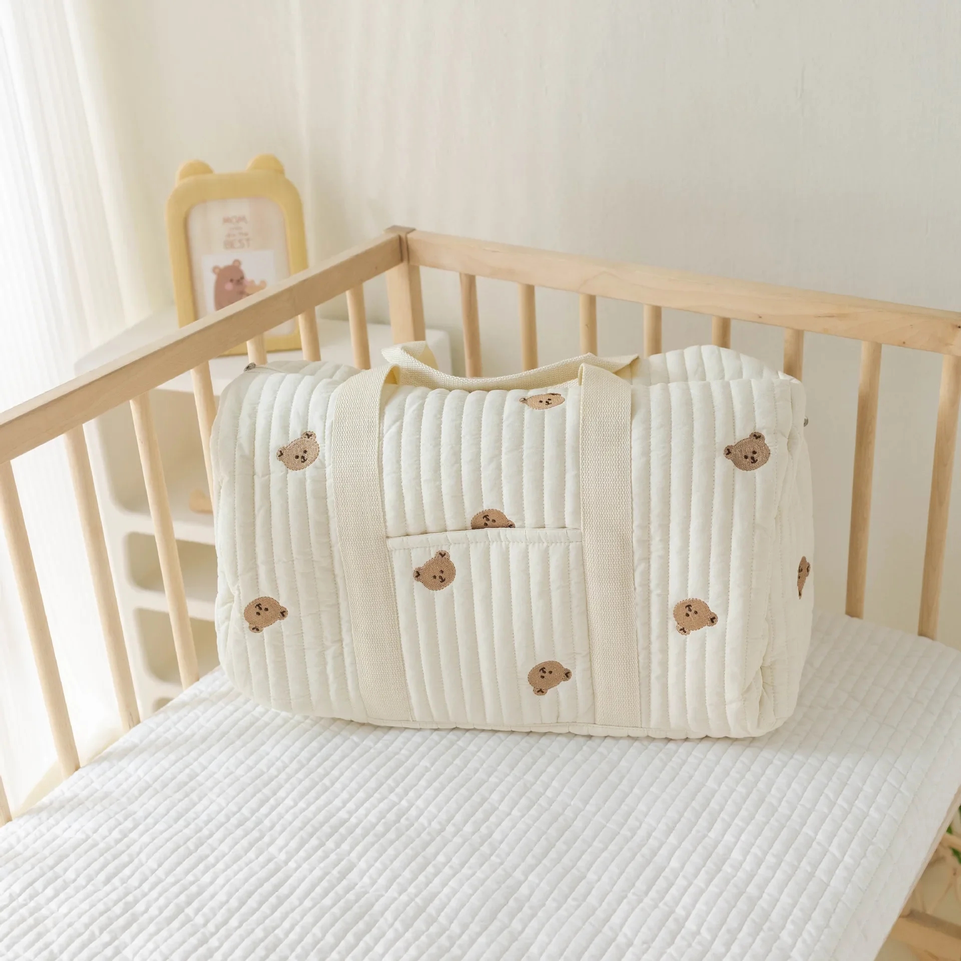 Grand sac de maman pour rangement des couches, sac de voyage multifonctionnel – Image 8