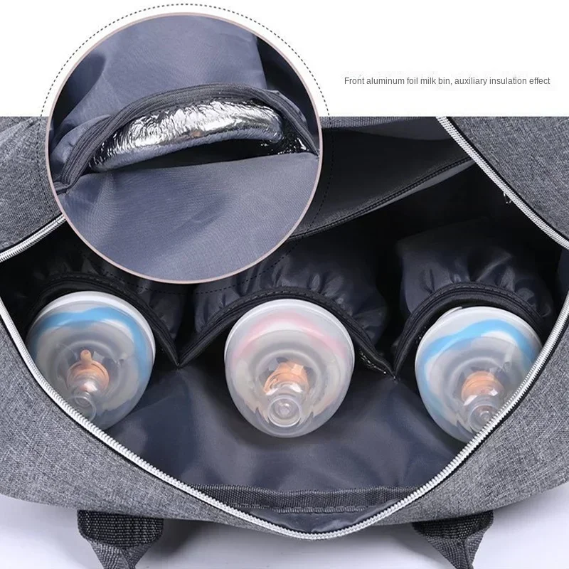 Sac à langer imperméable et multifonction pour couches, de maternité, à bandoulière compatible avec poussette – Image 2