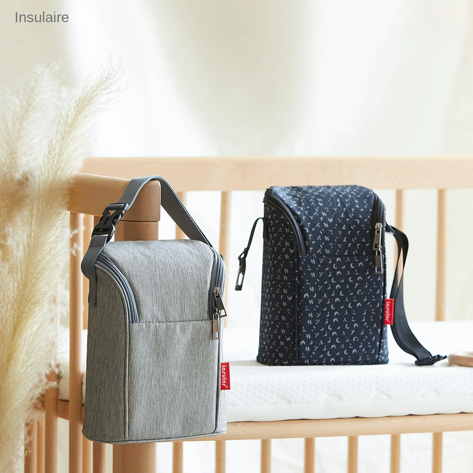 Sac isotherme pour biberon et lait maternel avec design pour poussette.