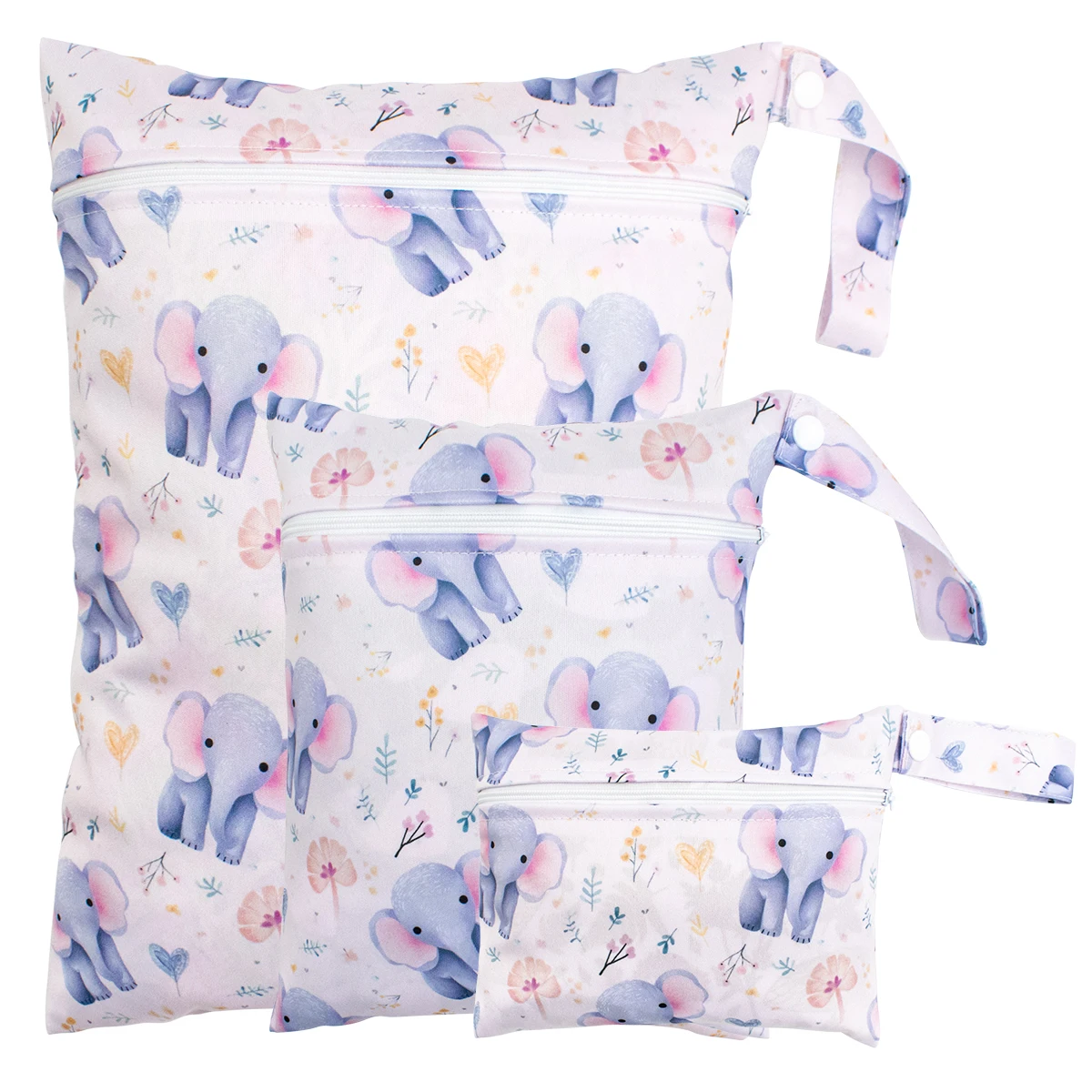 Lot de 3 pochettes a langer étanches, portable, de rangement pour couches et lingettes – Image 4