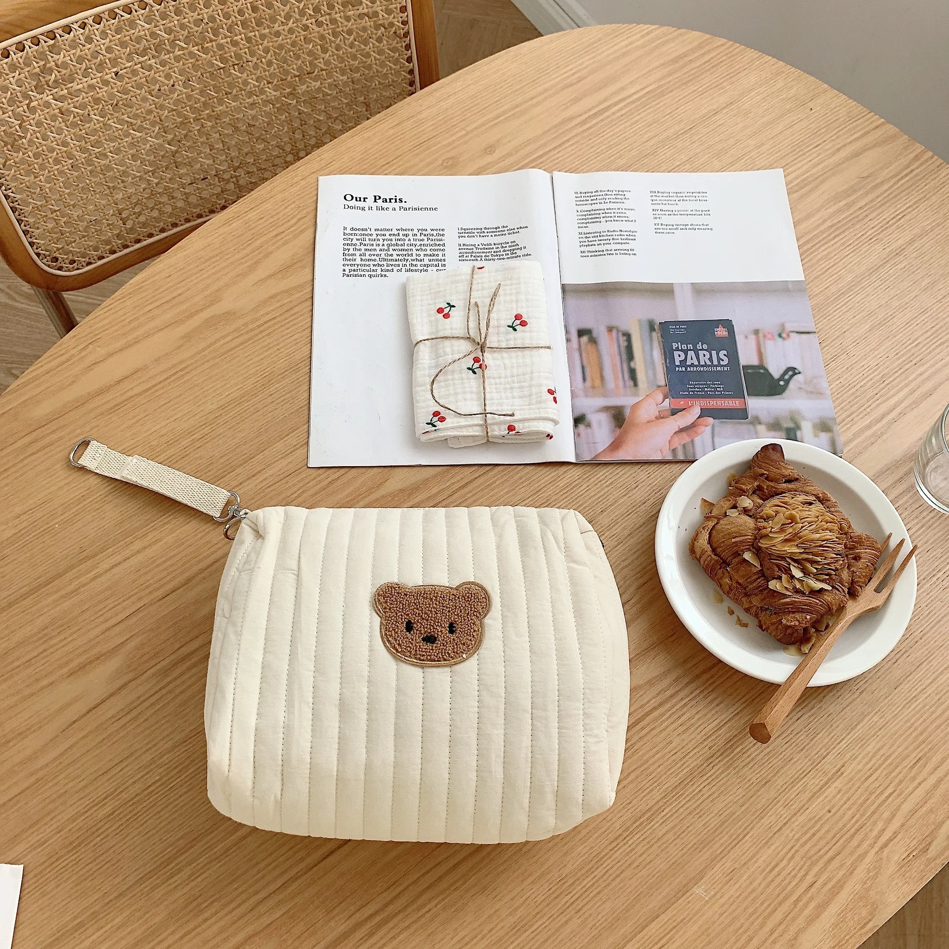 Pochette à langer en coton pour poussette, rangement couches et lingettes – Image 9