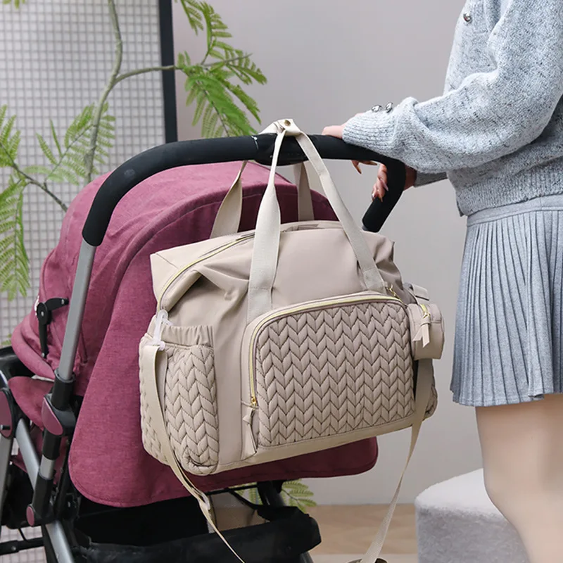 Sac à langer à main de grande capacité, à suspendre pour poussette, multifonctionnel et tendance – Image 2