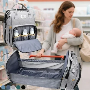 Sacs à dos avec matelas à langer, lit de bébé, de grande capacité pour couches et biberons, pratiques pour l'allaitement