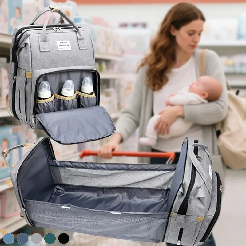 Sacs à dos avec matelas à langer, lit de bébé, de grande capacité pour couches et biberons, pratiques pour l'allaitement
