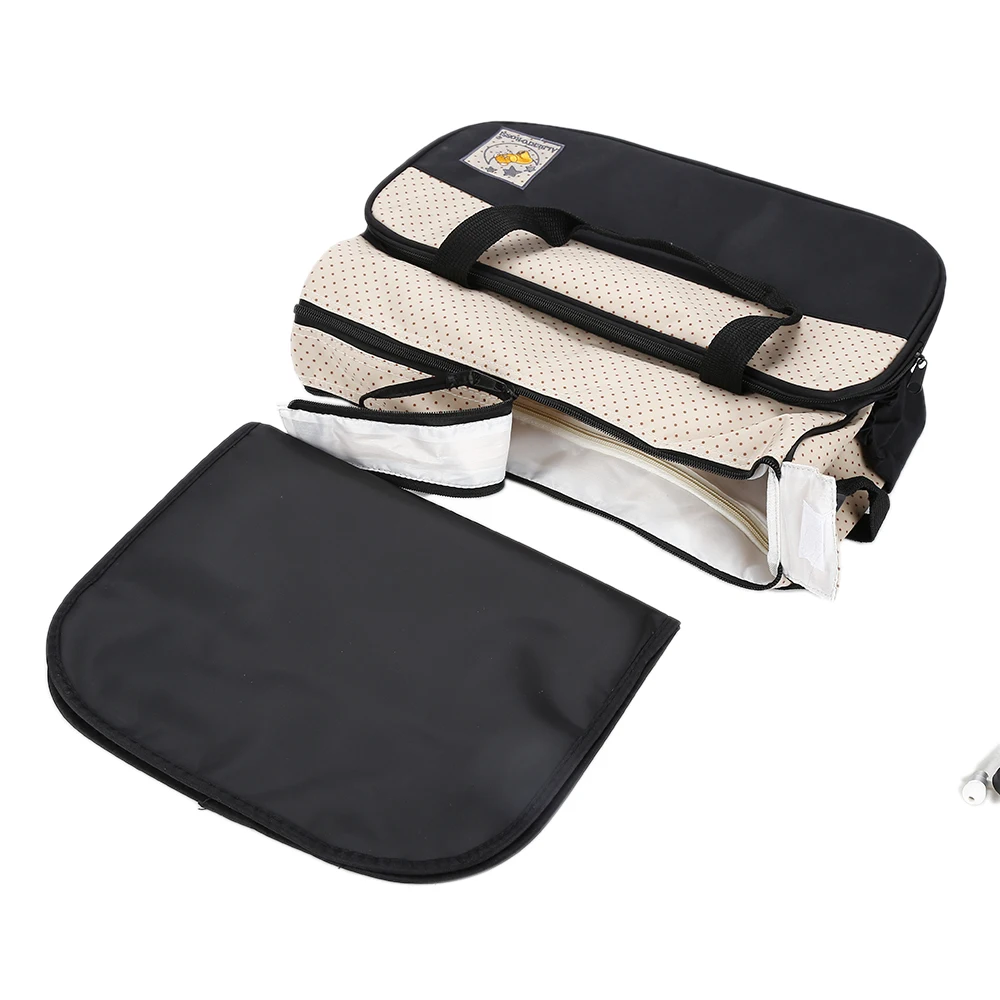 Sac à couches bandoulière réglable 5 compartiments avec poignées, multifonction de grande capacité – Image 3