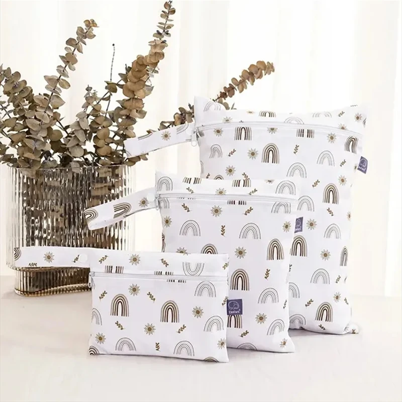 Lot de 3 pochettes a langer étanches, portable, de rangement pour couches et lingettes