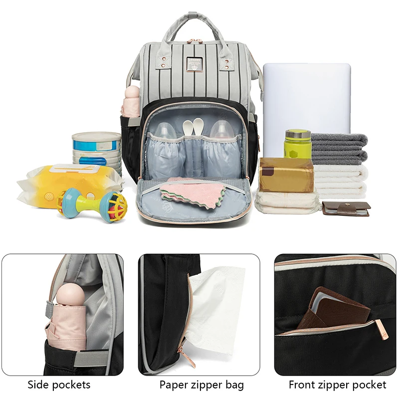 Sacs à langer a dos multifonctions pour maman, imperméable, grande capacité et hyper résistant – Image 2