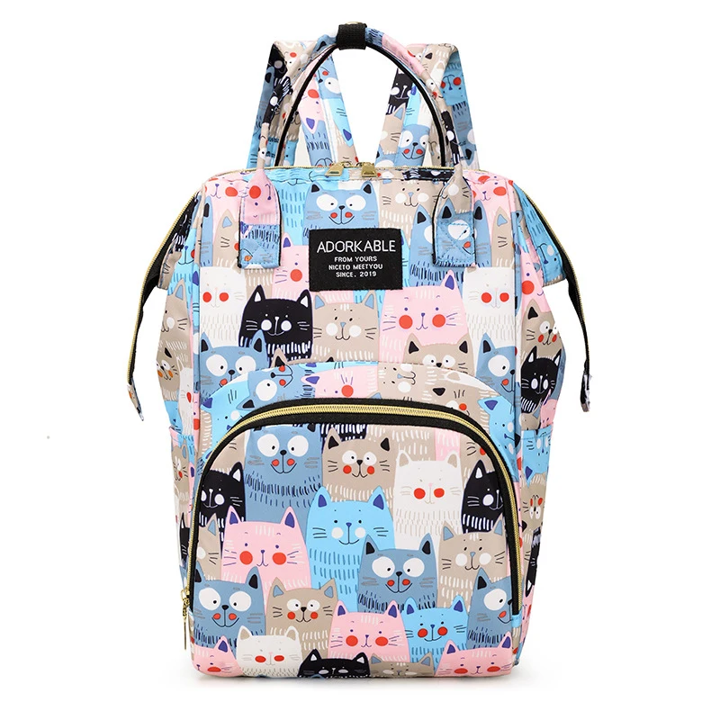 Sac à dos a langer imprimé de dessins animés léger et pratique, isotherme pour biberons – Image 8
