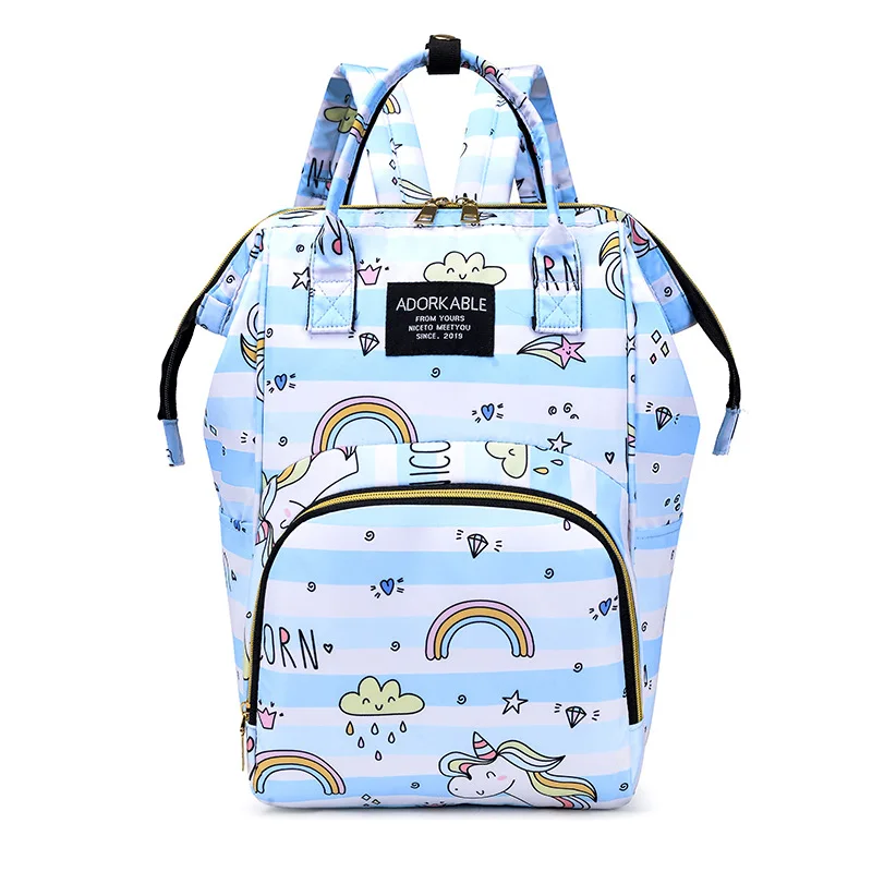 Sac à dos a langer imprimé de dessins animés léger et pratique, isotherme pour biberons – Image 4
