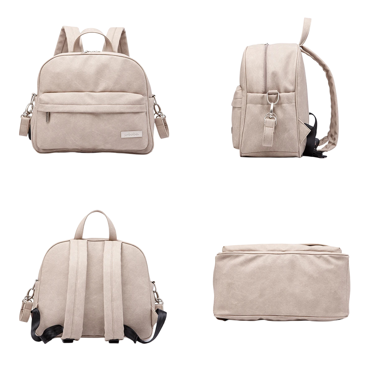 Sac à dos élégant, unicolore avec 2 sangles – Image 10