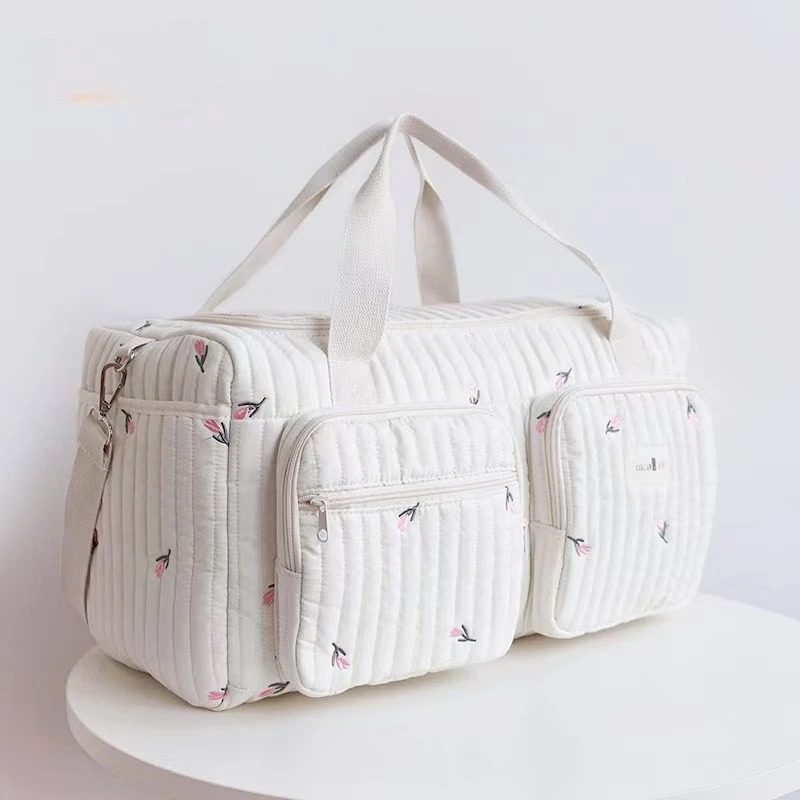 Sac à langer Tissu en coton beige et à fermeture éclair – Image 8