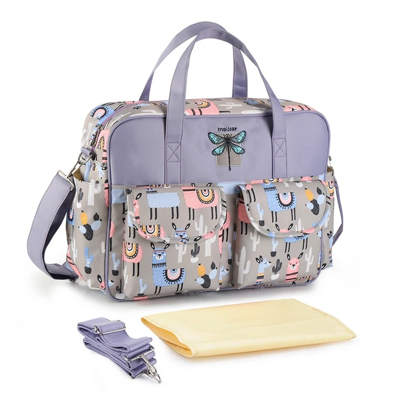 Sac à langer imperméable de grande capacité à bandoulière, multifonctionnel pour la maternité, sac pour poussette