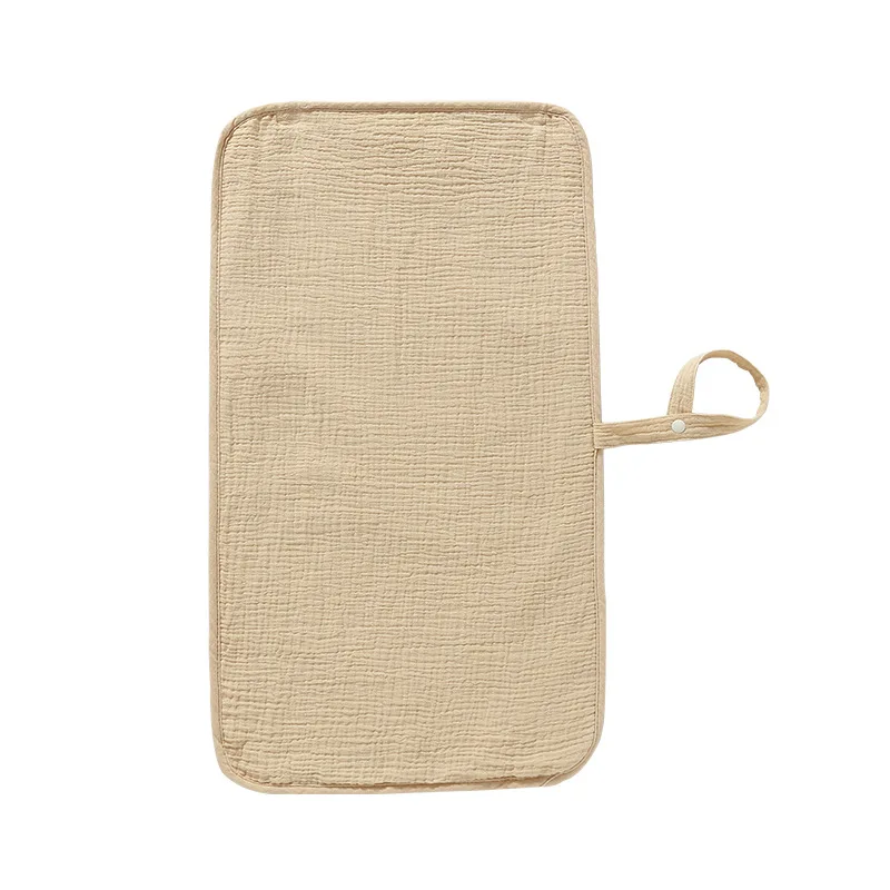Tapis de change pour bébé en coton pliable, réutilisable et doux. – Image 3
