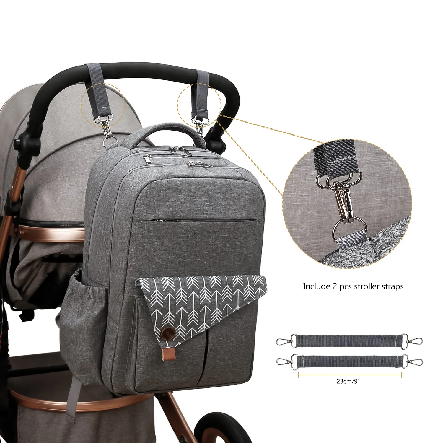 Sac à dos pour couches, multifonction, imperméable et de grande capacité – Image 2