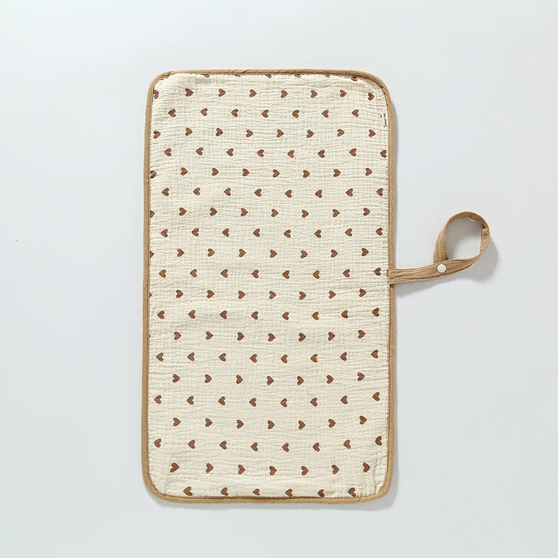 Tapis de change pour bébé en coton pliable, réutilisable et doux. – Image 2