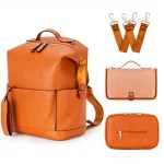 Sac à dos en cuir avec pochette et tapis